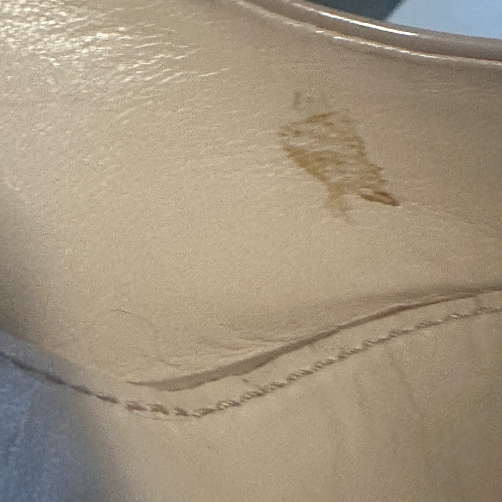 Prada Nude Patent Leather Peep-Toe Pumps - Picture 7 of 11